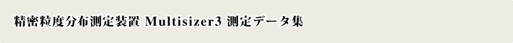 �������x���z���葕�u�@Multisizer3�@����f�[�^�W